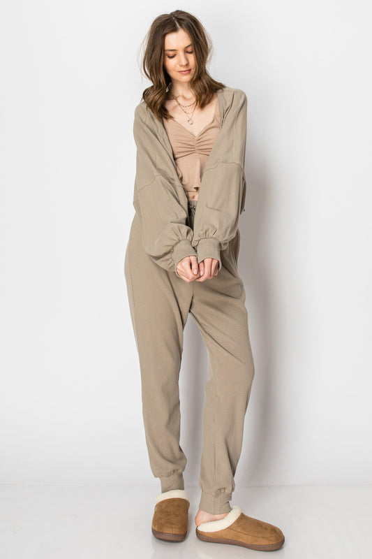 Bolero Shrug Cardigan Jogger Pants Set